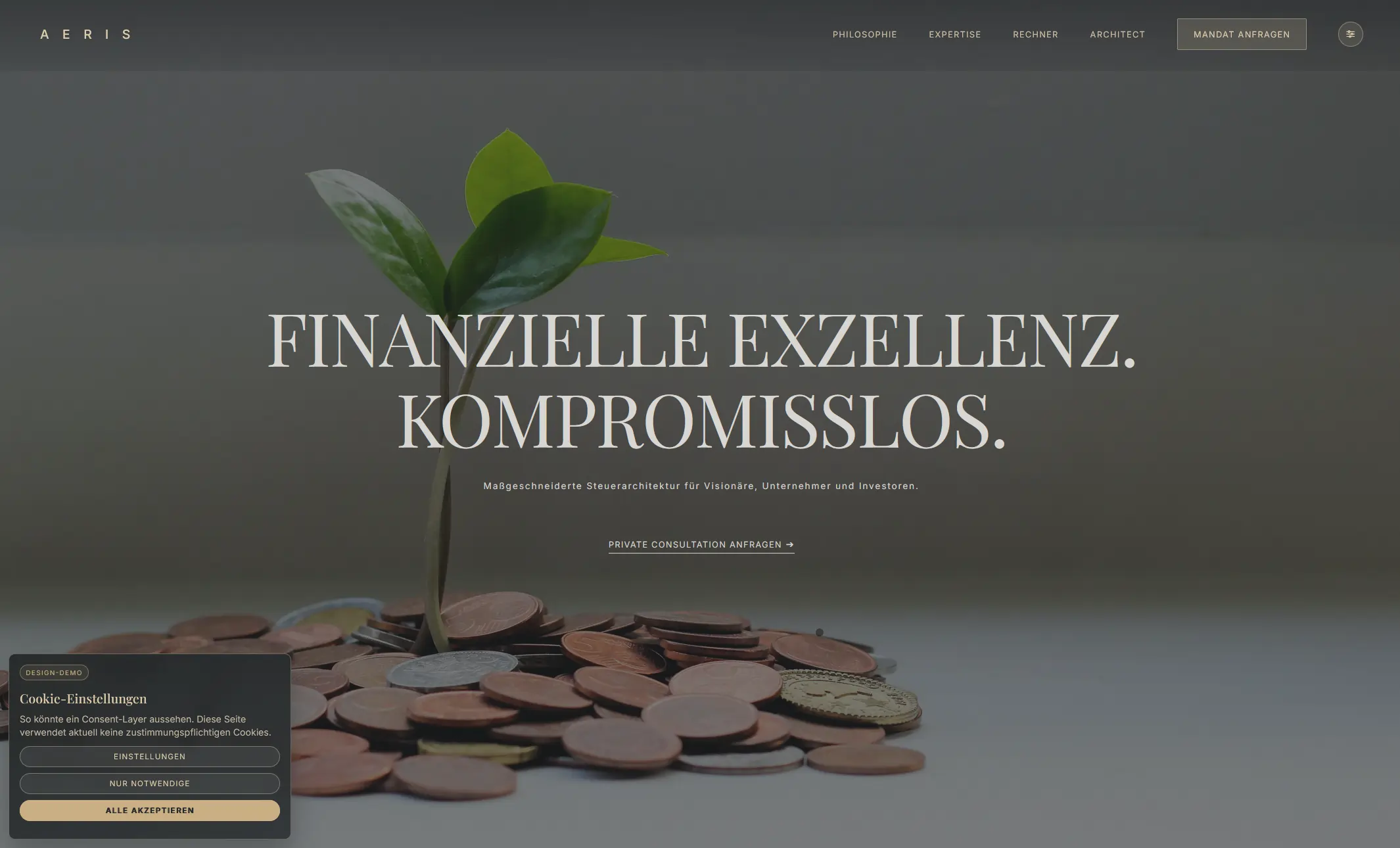 AERIS Tax Advisory website preview